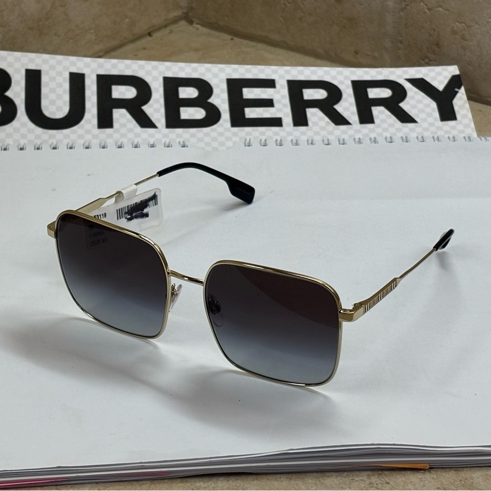 New Burberry BE3119 1109/8G Jude Light Gold Sunglasses